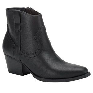 Style & Co. Perriee Zipper‎ Pointed Toe Cowboy Western Ankle Boots Black 9.5 NIB